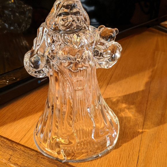 Mikasa vintage clear Crystal Santa Claus candle holder - Picture 3 of 6
